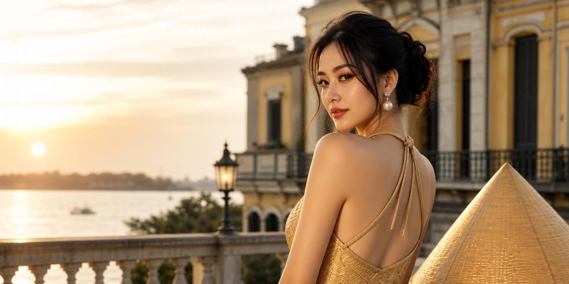Bàn baccarat phong cách Hà Nội với chiếc nón lá truyền thống Việt Nam