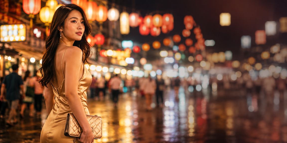 Người dùng tại chợ đêm Nha Trang kiểm tra kết quả xổ số và ứng dụng giải trí trên điện thoại